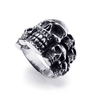 Anillo de Calavera de Acero Inoxidable para Hombre, Vendedor de EE. UU., Tallas 8-14, Color Plateado, Modelo SR45 - Product Image 3