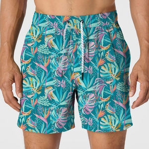 Men's Elastic Spandex/Polyester Swimming Trunks Digital Printing Breathable Waterproof Mid Waist Casual Drawstring <b>Shorts</b> Design - Product Image 1