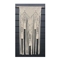 Décorations murales en macramé Twin Harmony Art Déco avec pompons et perles en bois, motif portrait, décoration du Ramadan