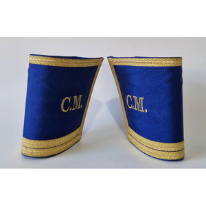 Paire de Vintage Masonic Gauntlets Manchette Broderie Regalia Vente Chaude Custom Made Couleur Personnalisé Top Qualité Brodé Poignets - Product Image 2