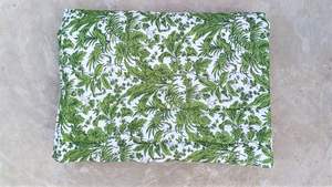 Cubrecama Acolchado de Algodón Orgánico Reversible Green Leaf Jaipuri Razai - Product Image 4