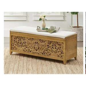 <span class=keywords><strong>Banc</strong></span> de <span class=keywords><strong>coffre</strong></span> de rangement rembourré en bois massif noir sculpté à la main pour salon et bar à la maison - Product Image 3