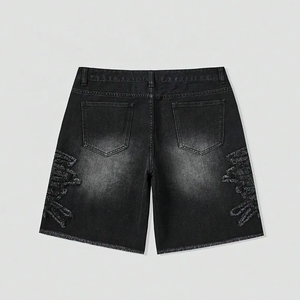 New Breathable Style Short Custom Logo Acid Washed <b>Distressed</b> Plus Size Casual Blank <b>Top</b> Premium Quality Sweat Shorts for Men - Product Image 2