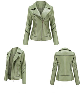 Veste en cuir pour femme respirante de haute qualité Automne Hiver 2025 Fermeture éclair Meilleure taille personnalisée Taille plus grande Veste pour femme - Product Image 6