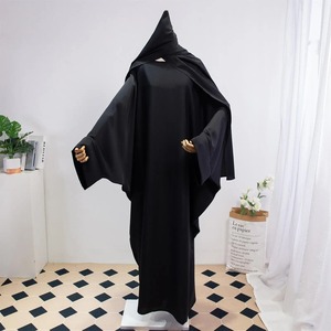 Robe modeste pour femmes Abaya Khimar manches chauve-souris Burqa Caftan Robe mignon Style islamique arabe motif solide vêtement de prière turquie - Product Image 2