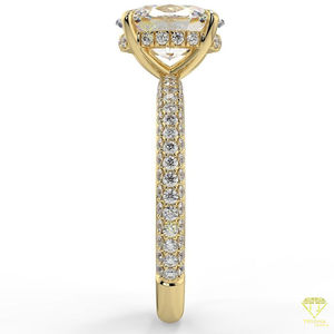 Anillo de diamante cultivado en laboratorio de lujo para mujer, joyería de boda elegante, anillo de compromiso de aspecto caro - Product Image 3