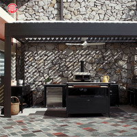 Persianas Enrollables Xinjing, Contraventanas Impermeables Personalizadas de Aluminio 6063-T5 con Marco Revestido, para Patio, Pabellón, Pérgola, Eléctricas