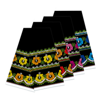 Minifalda Bohemia de Talla Grande para Mujer, Corte en A, Bordado Floral, Hecha a Mano, Verano, Casual, Negra, Azul, Verde, Estampada, de Chifón