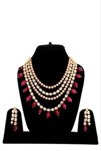 Collar de Moda de Alta Calidad del Fabricante Indio, Chapado en Oro, con Imitación de Perlas y Kundan, de Varias Capas - Product Image 4