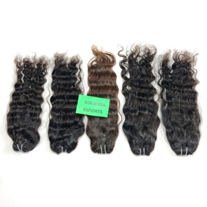 100% Sin procesamiento químico cutícula alineada mejor calidad color natural virgen ondulado paquetes extensiones de cabello humano indio - Product Image 6