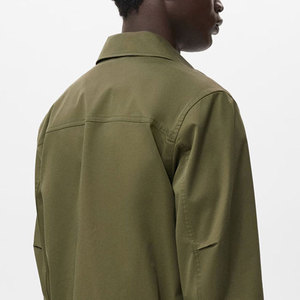 Custom Size Men's <b>Canvas</b> Stand Collar Front Logo Windproof Breathable Quick Dry Polyester/Cotton Fabric <b>Jackets</b> - Product Image 5