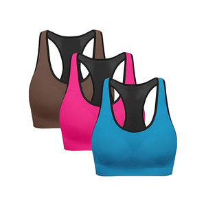 Comodidad Soporte completo Acolchado Sin cables Espalda cruzada Tirantes Yoga Sujetador deportivo Deportes sin costuras - Product Image 3