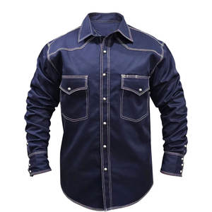 Camisa de soldadura de algodón FR duradera para uso industrial Camisa de soldadura ligera con cierre frontal a presión - Product Image 5