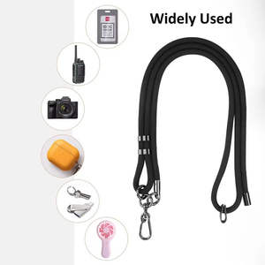 Lanière de téléphone réglable en polyester de 150 cm avec patch pour coque de téléphone – Vente en gros - Product Image 1