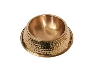 Cuenco y alimentador de acero inoxidable para mascotas, nuevo tazón de Metal martillado en cobre chapado, de Metal para alimentación - Product Image 1