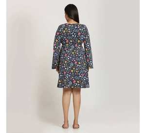 Vestido de maternidad para mujer de calidad premium 2025 elegante estampado Floral Vestido corto de algodón de una pieza tela suave y hermosa - Product Image 1