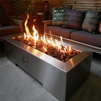 Table de foyer à gaz rectangulaire en acier inoxydable, chauffage de Patio extérieur