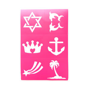 ชุดวาดภาพบนใบหน้าสำหรับเด็กสติกเกอร์สักลายศิลปะบนร่างกายแบบชั่วคราวแม่พิมพ์วาดลายพู่กันลมสำหรับงานเทศกาล - Product Image 5