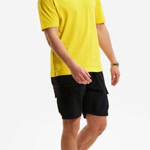 T-shirts pour hommes en coton 100% tricoté, col rond, couleur unie, 210G, manches courtes, coupe ample, tissu respirant et doux, streetwear décontracté - Product Image 4