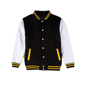 Veste universitaire zippée pour hommes 100% coton polaire respirante personnalisable avec logo contrasté poche à col montant jeune adulte vente en gros - Product Image 1