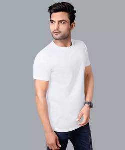 เสื้อยืดคอกลมสำหรับผู้ชายทรงพอดีตัวเสื้อยืดสีขาวลายตัวอักษรสีขาวสำหรับใส่ลำลอง - Product Image 3