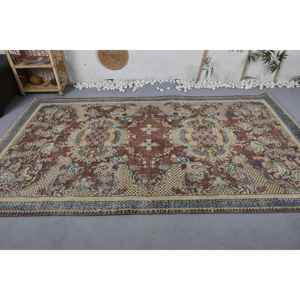 Clásico marrón Beige 5,4 X 9.1ft Vintage alfombra turca Patchwork diseño lana Imitación Piel de conejo látex rectángulo pasillo para cabecera - Product Image 3