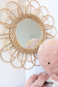 Espejo de pared de ratán rústico de superventa para el hogar y la vida Diseño tejido hecho a mano para espacios habitables - Product Image 6