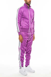 100% Polyester Full <b>zip</b>-<b>up</b> front stand-<b>up</b> collar Hoodie <b>Jacket</b> Front Pleat Side Striped Matching Casual Outfit Tracksuit - Product Image 6