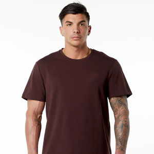 Camisetas de gran tamaño lisas de ajuste relajado personalizables OEM para hombre, tela gruesa de algodón de 240 gramos para uso diario, a la moda - Product Image 2