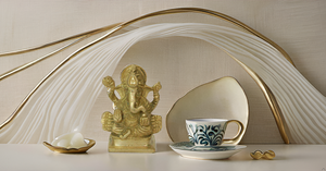 Pooja estatua ídolo Ganesh Murti decoración del hogar latón Señor Ganesha Ganpati Metal religioso para Puja exterior Interior Showpiece. Oro - Product Image 5