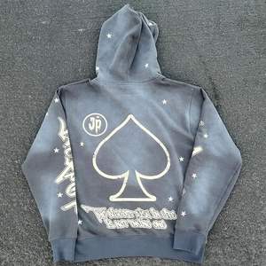 Custom Heavy Weight Vintage Distressed Heat-Transfer Printed Stone Acid Washed Unisex Autumn 100% <b>Polyester</b> <b>Hoodie</b> - Product Image 5