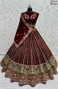 Designer <b>Wedding</b> <b>Lehenga</b> Choli With Gajraj Embroidery Lace Work - Product Image 4