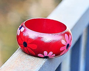 Anneaux enracinés en bois bijoux de bracelets - Product Image 1