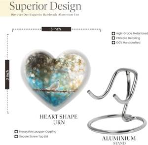 นกพิราบสีขาวบนต้นไม้-หัวใจใส่สัตว์เลี้ยงโกศแพ็ค5ชิ้น (โกศ10นิ้ว & 4ชิ้นใส่โกศ3นิ้ว) - Product Image 2