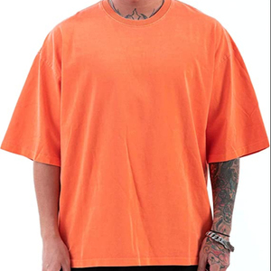 Vente en gros T-shirts hommes personnalisés poids lourd épaule tombante surdimensionné 250GSM votre propre logo 100% jersey de coton anti-rides OEM - Product Image 6