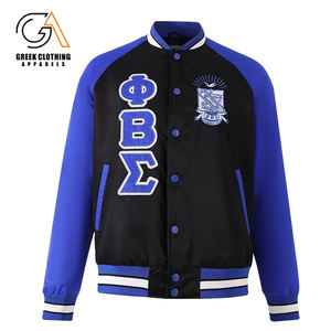 Chaquetas cortavientos con forro para hombre, venta al por mayor, logotipo griego bordado, estilo universitario, hermandad de mujeres, Fraternidad Phi Beta Sigma, ropa - Product Image 1