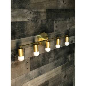 Aplique de Pared con 5 Soportes, Lámpara LED de Latón, para Hogar u Oficina, Estilo Moderno de Mediados de Siglo, Pantalla de Vidrio Beige/Blanco, Iluminación Contemporánea - Product Image 5