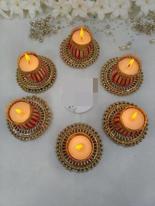 Portavelas Matki Diya Hecho a Mano |   Portavelas Decorativos Indios para Velas de Té |   Recuerdo de Boda y Regalo de Inauguración de Casa, Navidad, 4 Pulgadas - Product Image 2