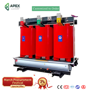 שנאי יבש תלת-פאזי בעל הספק גבוה 10kV, ציוד חלוקת חשמל לכריית מנהרות, יציאת 400V, מבנה יצוק שרף. - Product Image 2