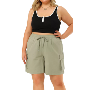 Shorts de sport taille haute élastiques grande taille, extensibles, pour entraînement, gym, décontractés, avec ajustement confortable - Product Image 1