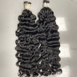 Extensiones de cabello humano sin procesar 100% de alta calidad, cutícula alineada, cabello virgen rizado suelto a granel para mujeres negras - Product Image 1