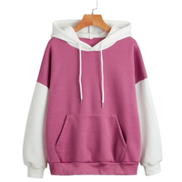Sudadera con capucha unisex de invierno de algodón 100% prémium, extragrande, con forro polar, diseño de bloques de color con lentejuelas y lavado ácido, venta al por mayor OEM