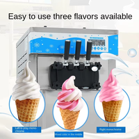 Meilleure vente mondiale machine à crème glacée de bureau machine à crème glacée molle commerciale à faible puissance petite machine à crème glacée trois couleurs