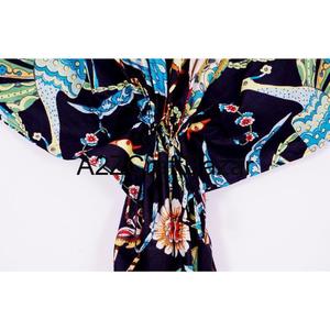 Boho Women Clothing Manufactures Kaftan Cotton Loose Fit Wear Maxi <b>Dress</b> V Neckline Pretty Short Kaftan Swimsuit Beach <b>Cover</b> up - Product Image 4