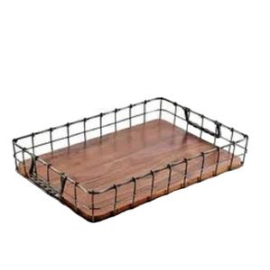 Bandeja DE SERVICIO DE Metal con acabado antiguo moderno de lujo Material de hierro de forma personalizada para la decoración de la cocina del Hotel del hogar directamente de la India - Product Image 3