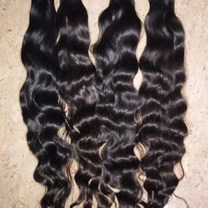 Peluca de Remy indio virgen estilo ondulado Natural modelo de cuerpo de agua profunda suelta con extensiones de cabello humano de Color de cabello Natural - Product Image 1