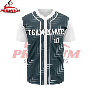 เสื้อเบสบอลเย็บปักหมายเลขโลโก้ชื่อทีมออกแบบได้ตามต้องการ - Product Image 1