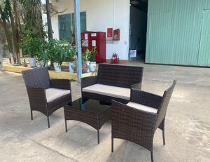 Hot Selling Modern Contemporary 4 PCS <b>Rattan</b> Garden Patio Set with Cushions Steel Frame for Indoor/<b>Outdoor</b> Use All-Weather - Product Image 5