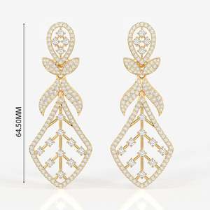 ต่างหูทองคำ 14k ประดับเพชรโมอิสซาไนต์รูปทรง Celestial Bow - Product Image 4
