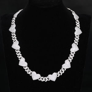 Nouvelle arrivée Chaîne Hip Hop en forme de cœur pour homme en argent sterling 925 avec diamants Moissanite et clarté VVS - Product Image 1